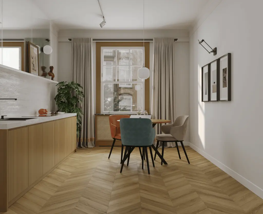 SPC ламинат Tulesna Исскуство в шевроне (Art Chevron) FORTUNA 1011-8