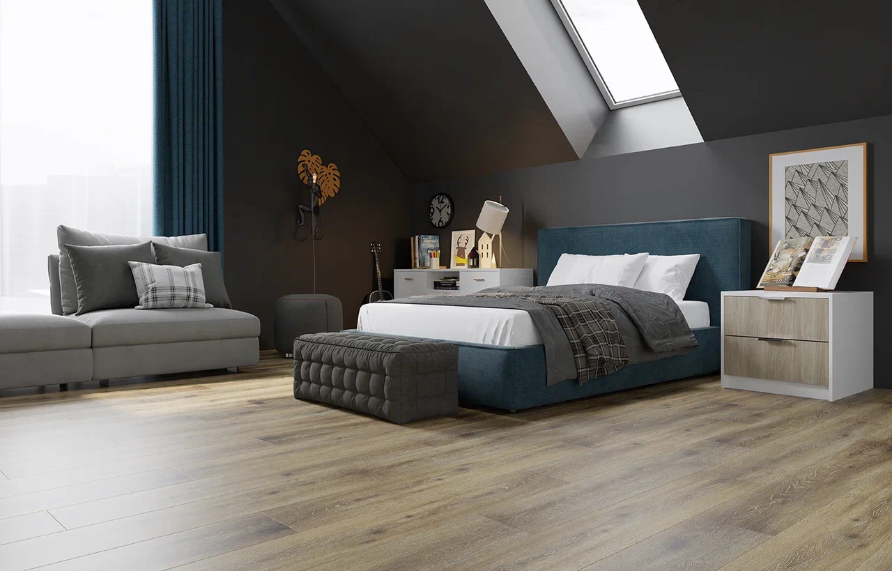 Ламинат Stone Floor Широкая доска Дуб Уютный дом 0004-2 MP