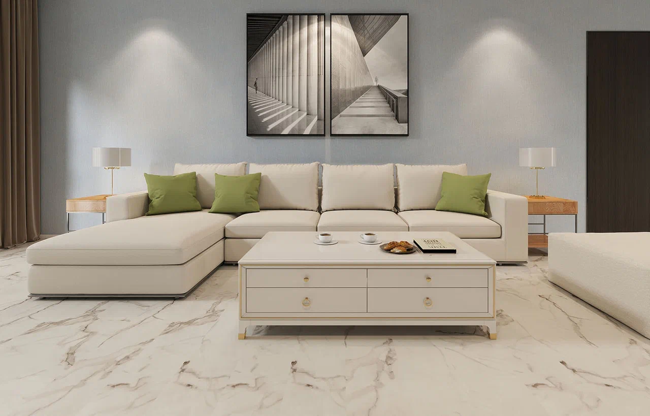 Ламинат Stone Floor Big Stone Бело-серый мрамор 2820-4 MР