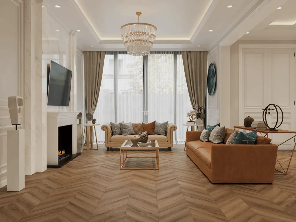 SPC ламинат Tulesna Исскуство в шевроне (Art Chevron) ETERNO 1011-4