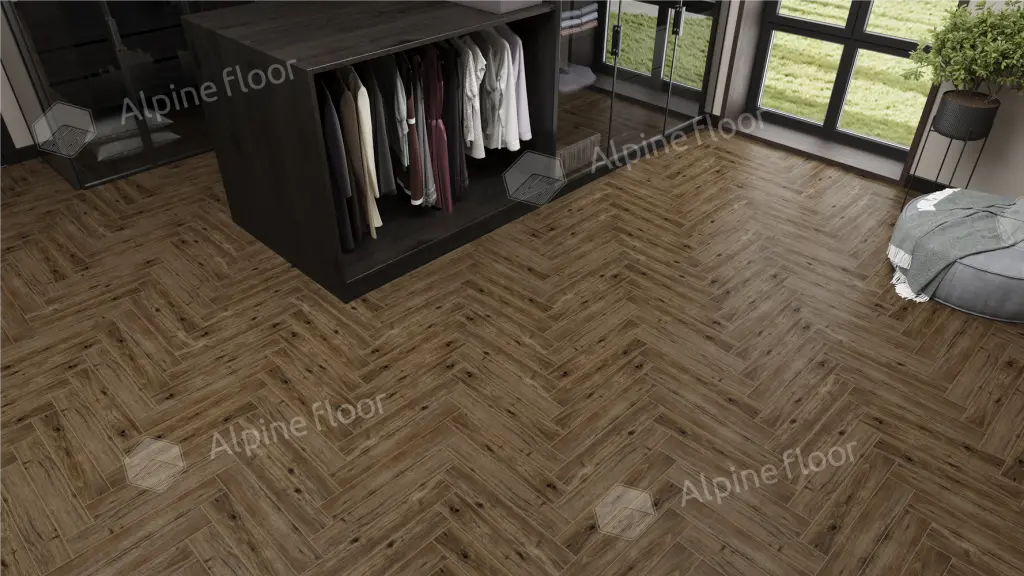 Ламинат Alpine Floor Елка профессиональная (Herringbone 12 Pro) Бордо LF106-10