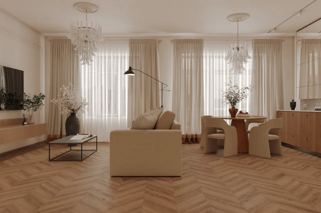 SPC ламинат Tulesna Исскуство в шевроне (Art Chevron) UNICO 1011-5