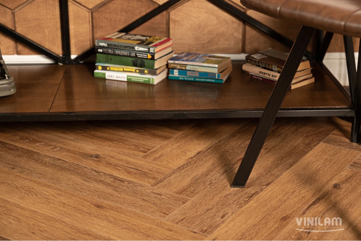 SPC ламинат Vinilam Parquet Herringbone Де Вилль IS11210