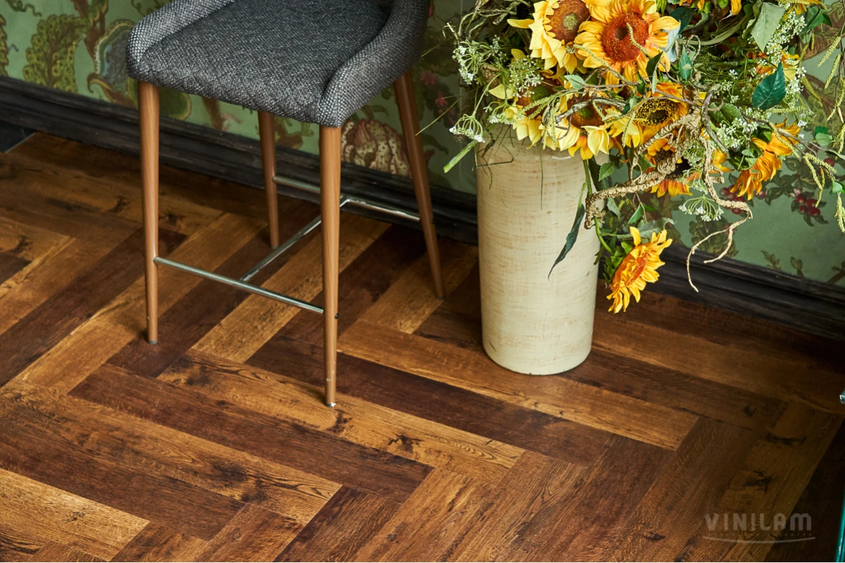 SPC ламинат Vinilam Parquet Herringbone Парижский Паркет IS11155