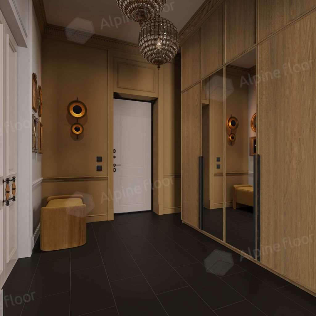 Ламинат Alpine Floor Каменное настроение (Stone Mood) Черный монохром F402-01