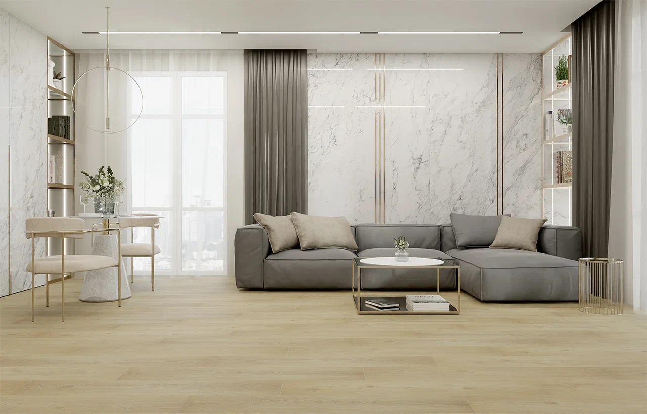 Ламинат Stone Floor Широкая доска Дуб Раннее утро 91799-2 MP