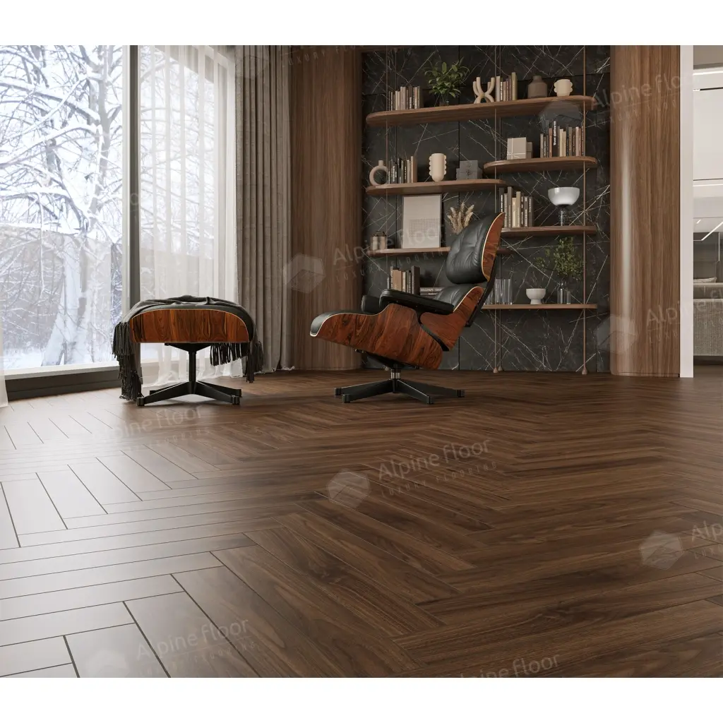 Ламинат Alpine Floor Елка 12 (Herringbone 12) Орех Трентино LF105-12