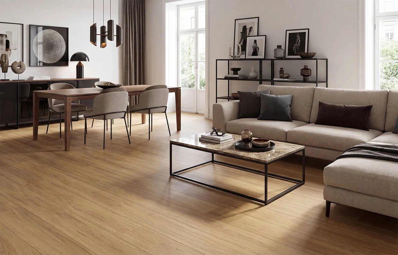 Ламинат Stone Floor Узкая доска Дуб Файрстоун 9332-155 MР